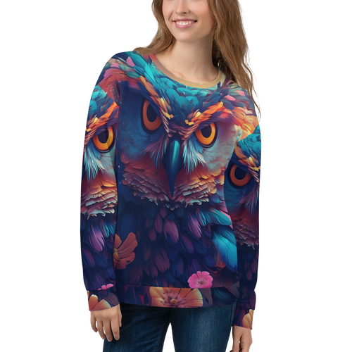 Colorful Owl Art All-Over Print Unisex Sweatshirt