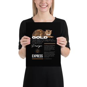 Gold Bengal Cat Poster Print Art