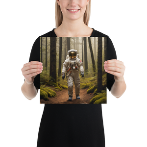 Astronout in the Forest Poster Print