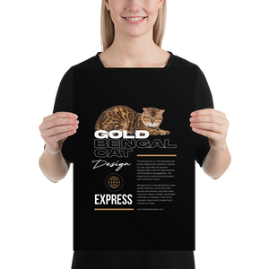 Gold Bengal Cat Poster Print Art