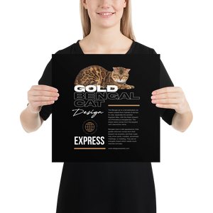 Gold Bengal Cat Poster Print Art
