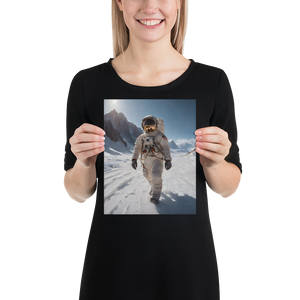 Astronaut Snow Poster Print