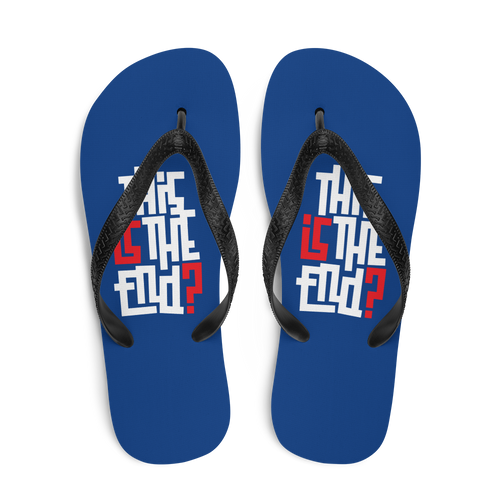 IS/THIS IS THE END? Navy Blue Reverse Flip Flops
