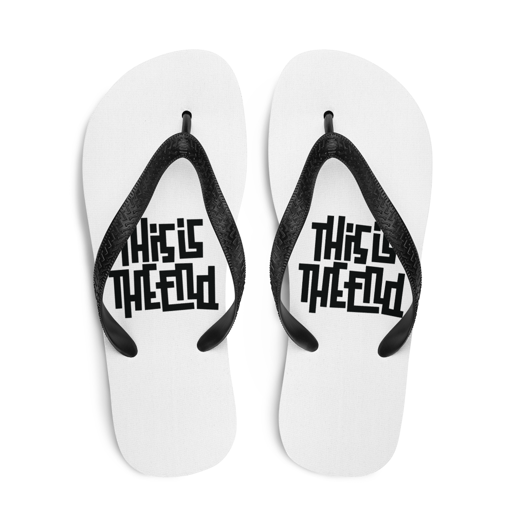 THIS IS THE END? White Flip Flops
