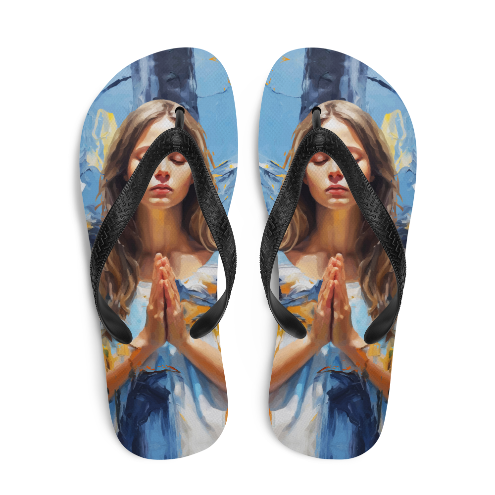 Pray & Forgive Oil Painting Flip-Flops