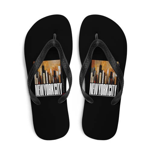 NYC Landscape Painting Flip Flops