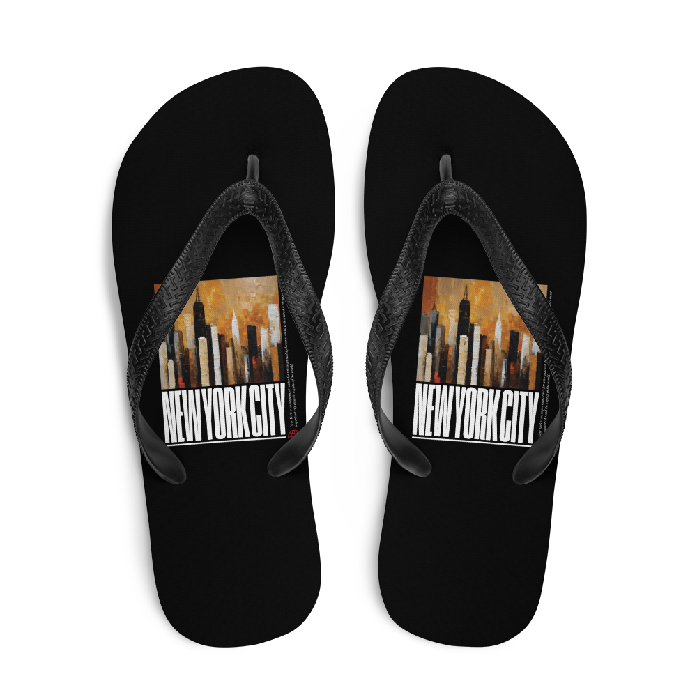 NYC Landscape Painting Flip Flops