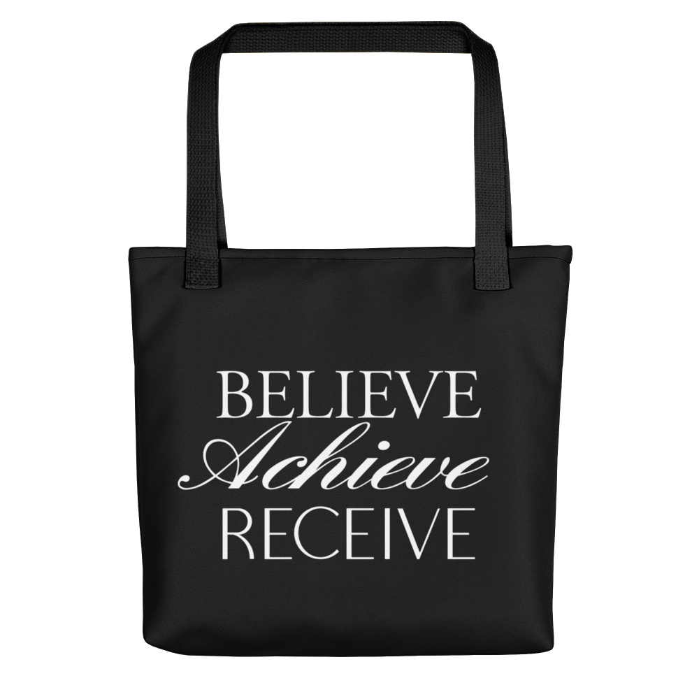 Default Title Believe Achieve Receieve Tote bag by Design Express