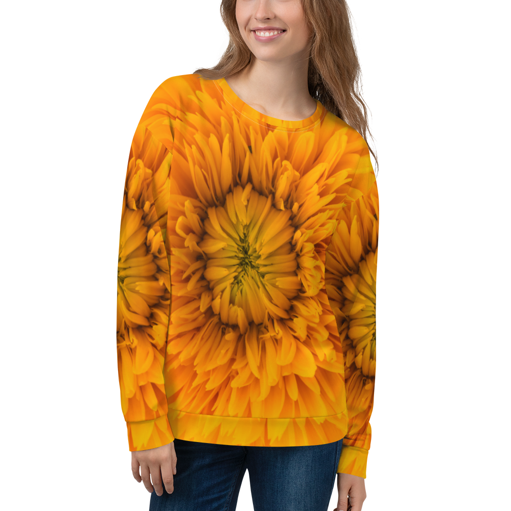 XS Yellow Flower Unisex Sweatshirt by Design Express