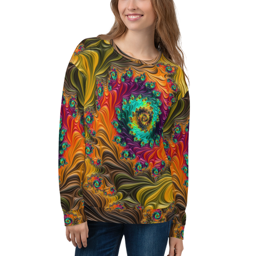 XS Multicolor Fractal Unisex Sweatshirt by Design Express