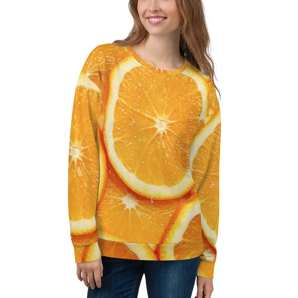 XS Sliced Orange Unisex Sweatshirt by Design Express