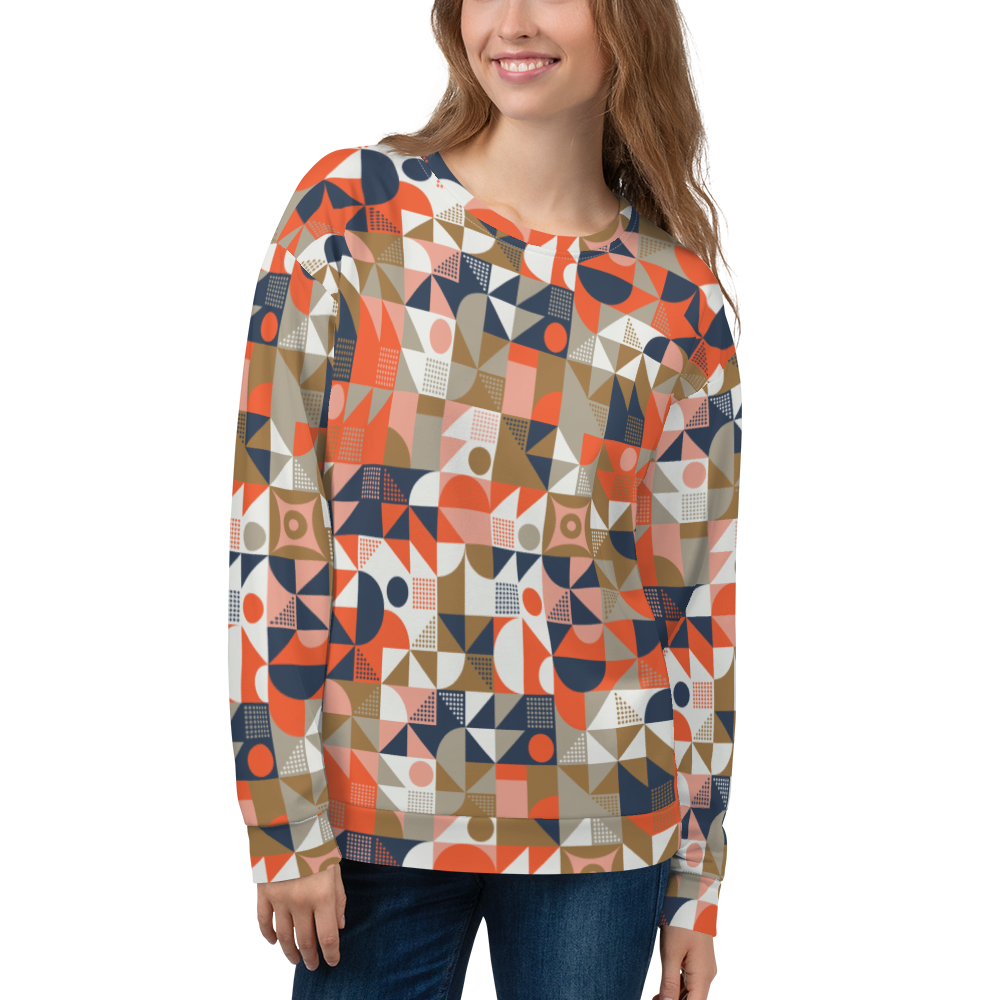 XS Mid Century Pattern Unisex Sweatshirt by Design Express