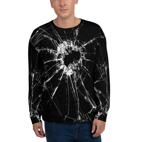 XS Broken Glass Unisex Sweatshirt by Design Express