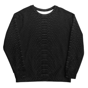 Black Snake Skin Print Unisex Sweatshirt by Design Express