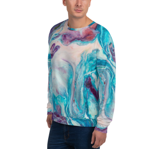 Blue Multicolor Marble Unisex Sweatshirt by Design Express