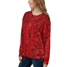 Red Rose Pattern Unisex Sweatshirt by Design Express