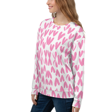 Pink Heart Pattern Unisex Sweatshirt by Design Express