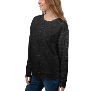 Black Snake Skin Print Unisex Sweatshirt by Design Express
