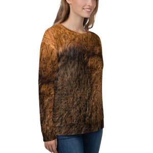 Bison Fur Print Unisex Sweatshirt by Design Express