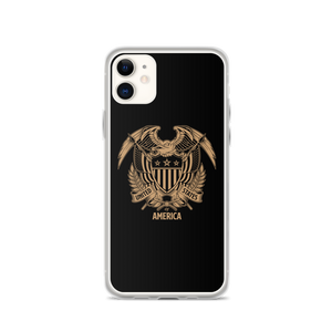 iPhone 11 United States Of America Eagle Illustration Reverse Gold iPhone Case iPhone Cases by Design Express