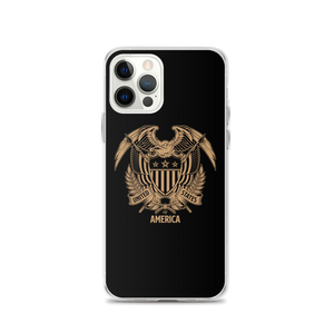 iPhone 12 Pro United States Of America Eagle Illustration Reverse Gold iPhone Case iPhone Cases by Design Express