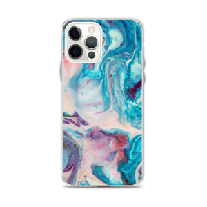iPhone 12 Pro Max Blue Multicolor Marble iPhone Case by Design Express
