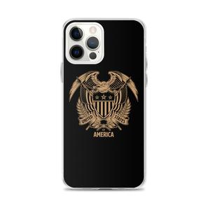 iPhone 12 Pro Max United States Of America Eagle Illustration Reverse Gold iPhone Case iPhone Cases by Design Express