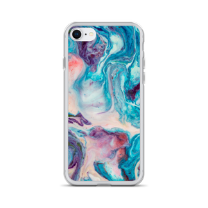 iPhone SE Blue Multicolor Marble iPhone Case by Design Express