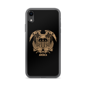 iPhone XR United States Of America Eagle Illustration Reverse Gold iPhone Case iPhone Cases by Design Express
