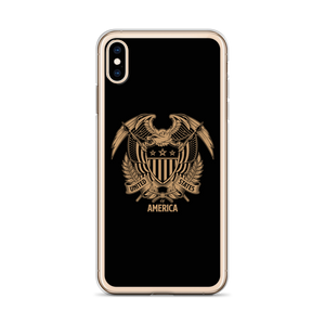 United States Of America Eagle Illustration Reverse Gold iPhone Case iPhone Cases by Design Express