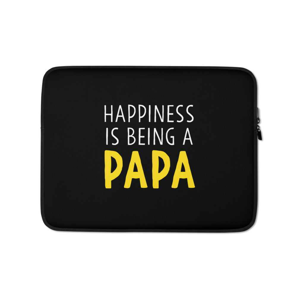 13 in Happiness is Being a Papa (Funny) Laptop Sleeve by Design Express