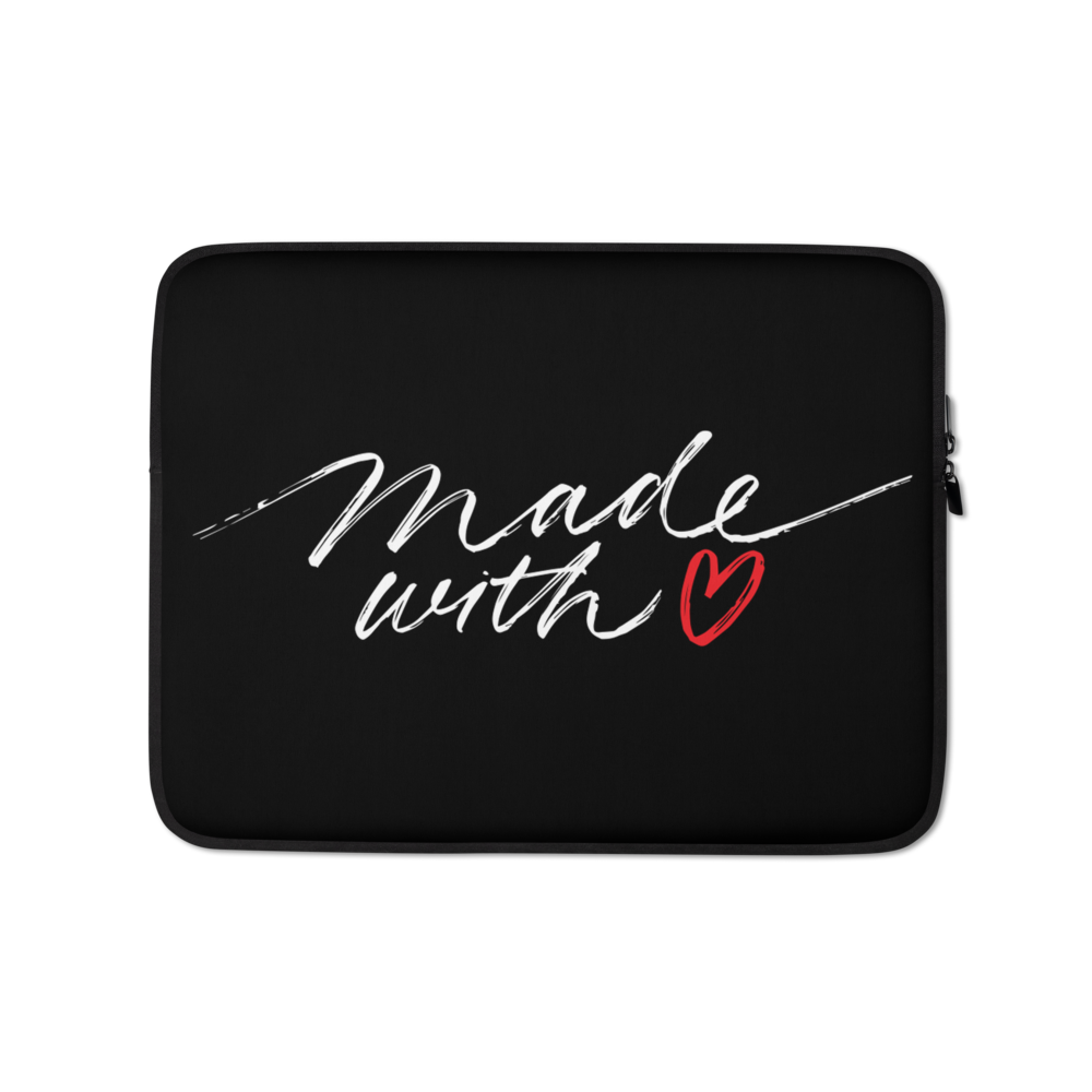 13 in Made With Love (Funny) Laptop Sleeve by Design Express