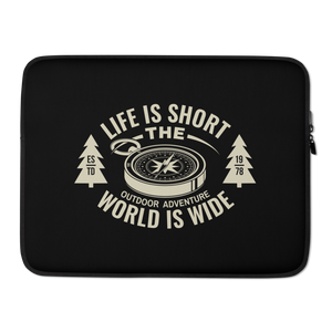 15″ Life Is Short, World is Wide Laptop Sleeve by Design Express