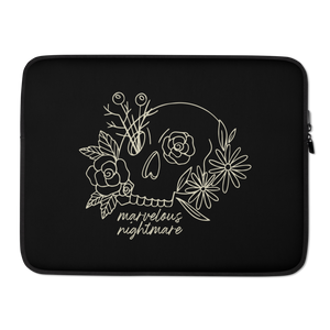 15″ Marvelous Nightmare Flower Skull Laptop Sleeve by Design Express