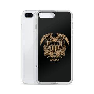 United States Of America Eagle Illustration Reverse Gold iPhone Case iPhone Cases by Design Express