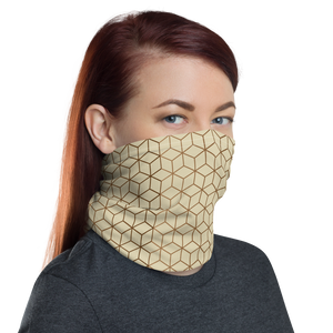 Diamond Cream Gold Pattern Neck Gaiter Masks by Design Express