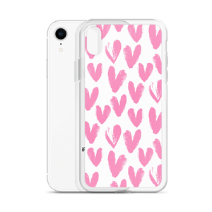 Pink Heart Pattern iPhone Case by Design Express