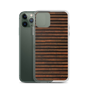Horizontal Brown Wood iPhone Case by Design Express
