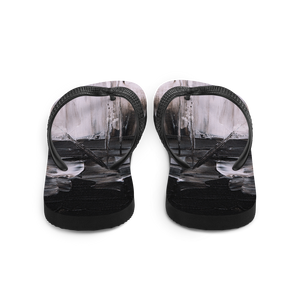 Black & White Abstract Painting Flip-Flops by Design Express