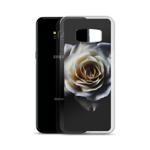 White Rose on Black Samsung Case by Design Express