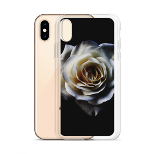 White Rose on Black iPhone Case by Design Express