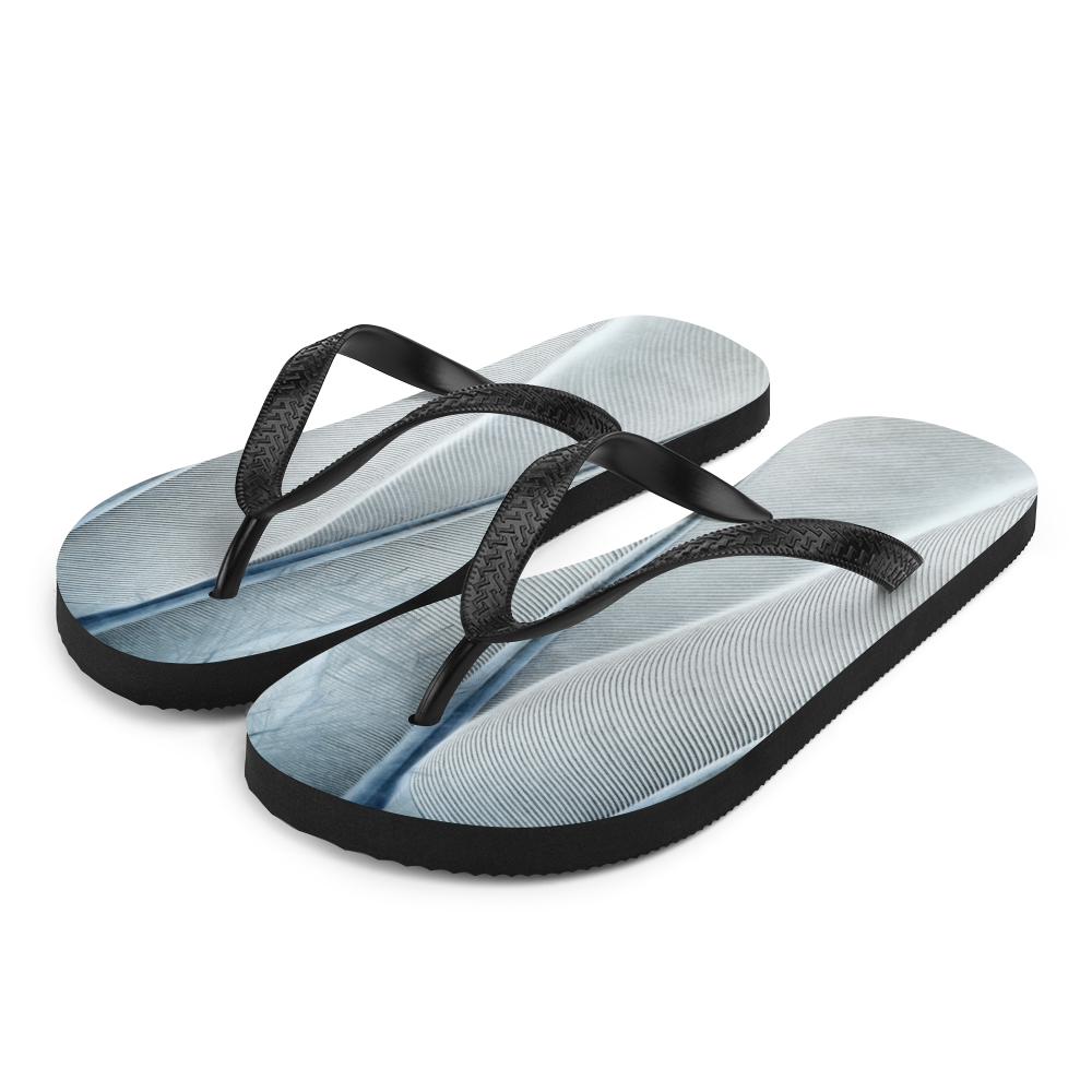 S White Feathers Texture Flip-Flops by Design Express
