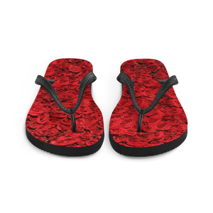 Red Rose Pattern Flip-Flops by Design Express