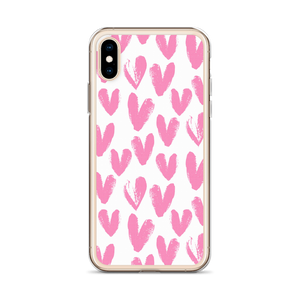 Pink Heart Pattern iPhone Case by Design Express