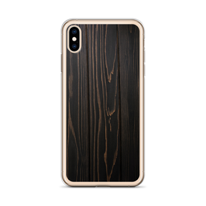 Black Wood Print iPhone Case by Design Express