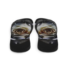 White Rose on Black Flip-Flops by Design Express