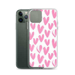 Pink Heart Pattern iPhone Case by Design Express
