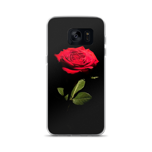 Samsung Galaxy S7 Red Rose on Black Samsung Case by Design Express