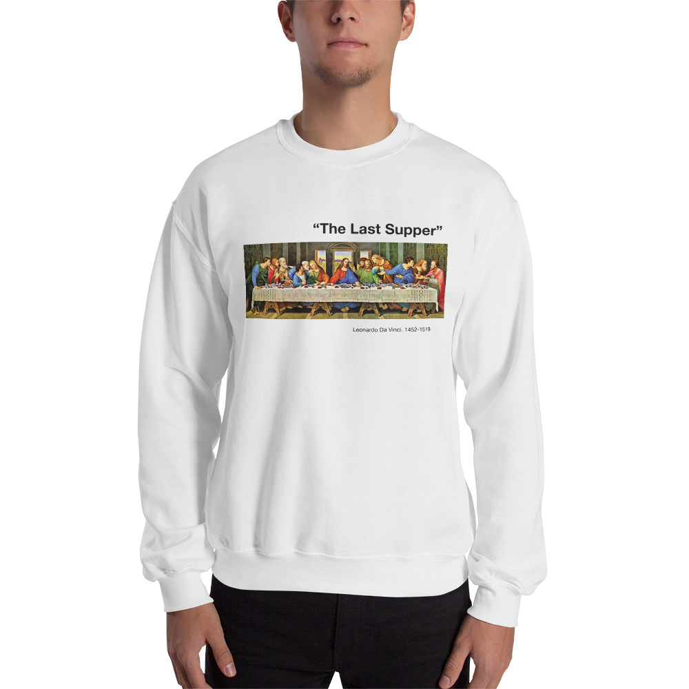 S The Last Supper Unisex White Sweatshirt by Design Express