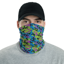 Default Title Green Blue Violet Camo Neck Gaiter Masks by Design Express